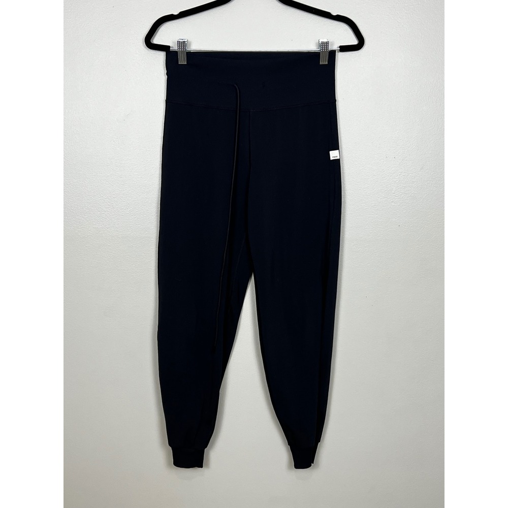 Vuori Womens Performance Jogger Pants Black High Rise Ribbed Waistband Small